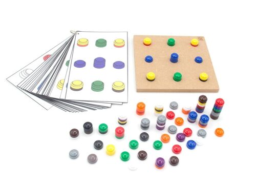 stacking cap game - Package 1: game board + attributes + task cards