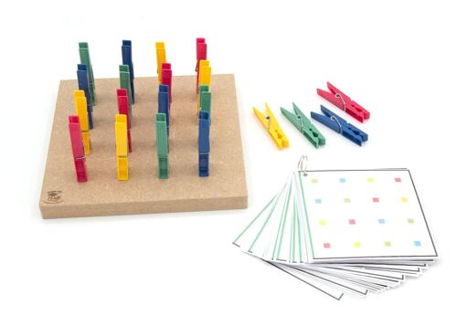clothespin game - Package 1: game board + attributes + task cards