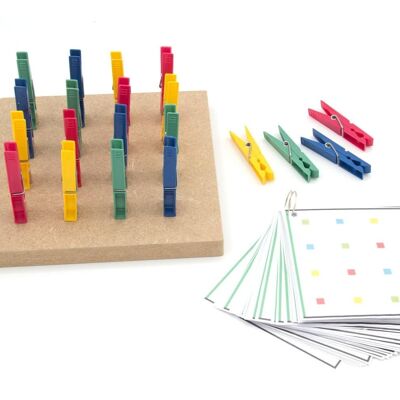 clothespin game - Package 1: game board + attributes + task cards