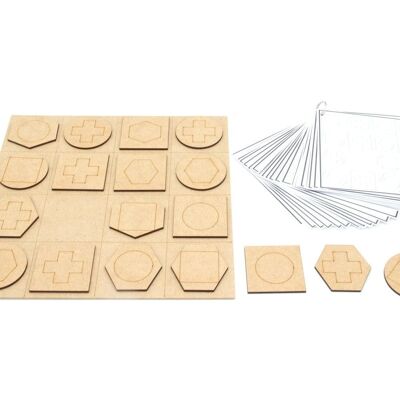 juego de formas - Paquete 1: tablero de juego + atributos + tarjetas de tareas