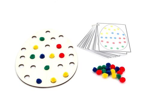 Decorating Easter egg (with pompoms) - Package 1: game board + attributes + task cards