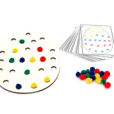 Decorating Easter egg (with pompoms) - Package 1: game board + attributes + task cards