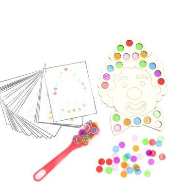 juego de payaso - Paquete 1: tablero de juego + atributos + tarjetas de tareas