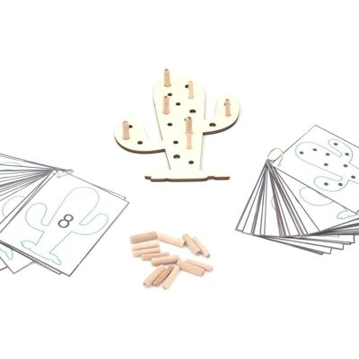 Juego de cactus - Pack 1: tablero de juego + atributos + tarjetas de números