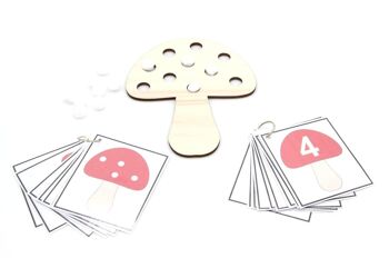 jeu champignon - Forfait 1 : plateau de jeu + attributs + cartes numérotées