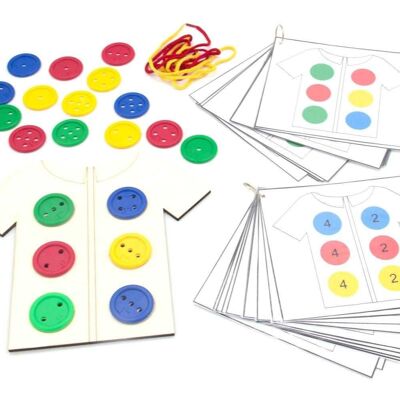 Anreihknöpfe - Paket 1: Spielbrett + Attribute + Aufgabenkarten