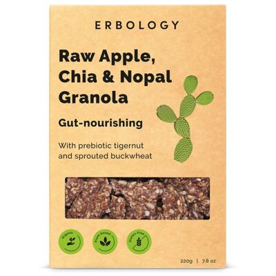 Granola de souchet biologique avec pomme, chia et nopal