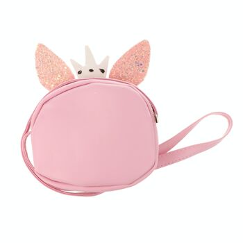 Sac Lapin Pailleté - Avec Zip - Rose 2