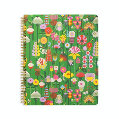 Grand carnet brouillon, fleurs géométriques