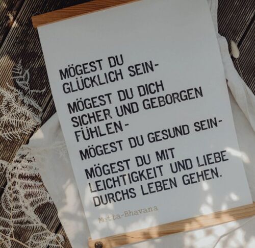 Artprint gestempelt "METTA - BHAVANA"