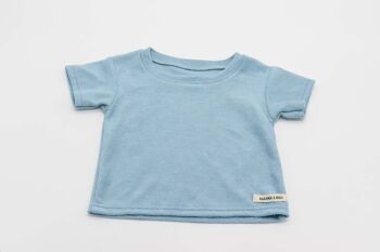 T-shirt à manches courtes bleu serviette Sirio