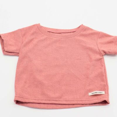 T-shirt à manches courtes en serviette rose Sirio