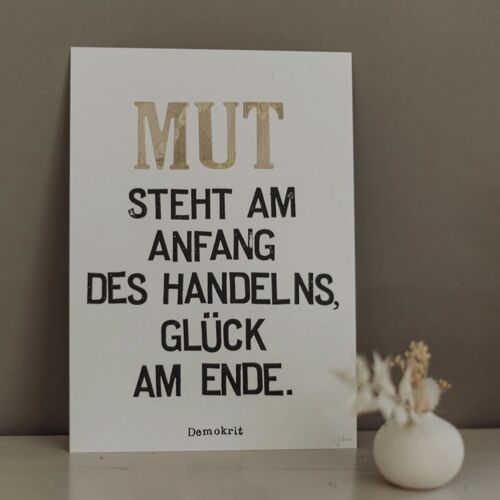 Artprint gestempelt "MUT-Demokrit"