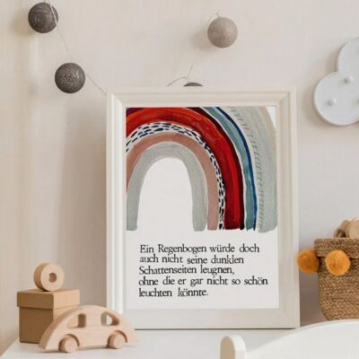 Artprint timbrato e illustrato "RAINBOW"