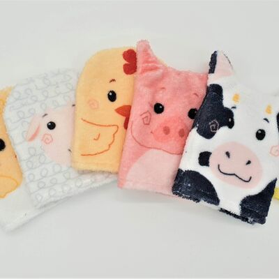 Mini washcloths Farm Animals - Playful learning to wash