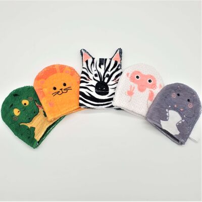 Mini-washcloths Animals of the savannah - Playful learning of the toilet