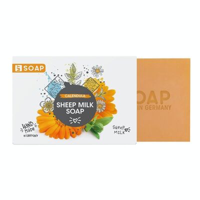 Sapone al latte di pecora fatto a mano My Soap - 100 g di sapone solido; Profumo: Calendula / Calendula; Fatto in Germania