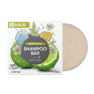 Handgefertigtes festes Shampoo My Hair - 60g Shampoo Bar;  Duft: Bergamotte; Made in Germany