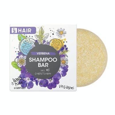 Barre de shampoing faite à la main My Hair - Barre de shampoing 60g; Parfum : Verveine / Verveine ; Fabriqué en Allemagne