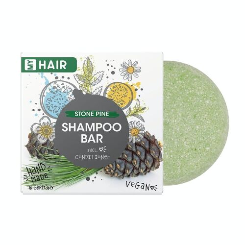 Handgefertigtes festes Shampoo My Hair - 60g Shampoo Bar;  Duft: Zirbe; Made in Germany
