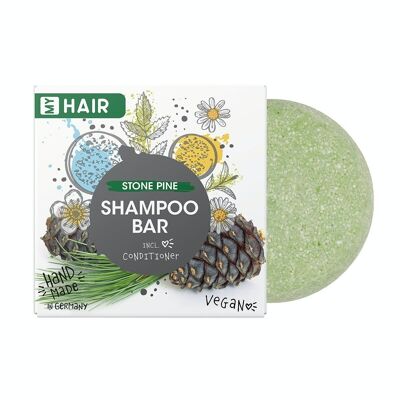 Shampoo Bar fatto a mano I miei capelli - Shampoo Bar da 60 g; Profumo: pino cembro; Fatto in Germania