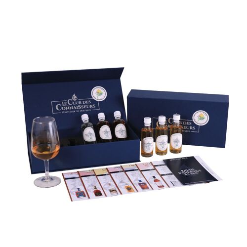 Coffret Dégustation Rhum d'Amérique du Sud - 6 x 40 ml Fiches de Dégustation Incluses - Coffret Cadeau Premium Prestige - En Solo ou en Duo