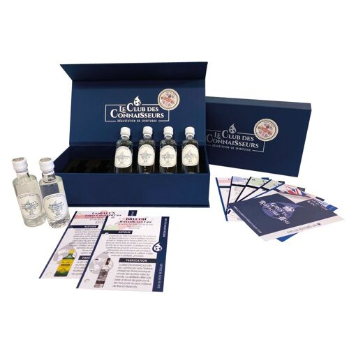 Coffret Dégustation Gin du Royaume-Uni - 6 x 40 ml Fiches de Dégustation Incluses - Coffret Cadeau Premium Prestige - En Solo ou en Duo