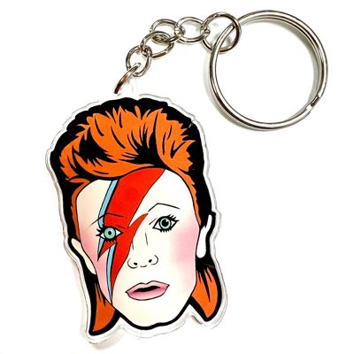 David Bowie Inbspired Keyring Keychain