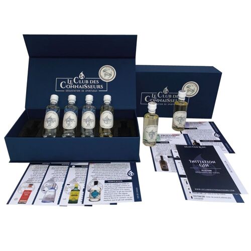 Coffret Dégustation Initiation Gin - 6 x 40 ml Fiches de Dégustation Incluses - Coffret Cadeau Premium Prestige - En Solo ou en Duo