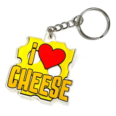 Ich liebe Käse-Schlüsselanhänger