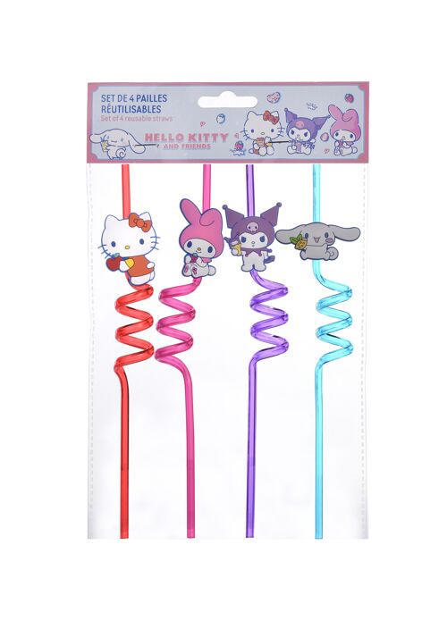 Hello Kitty and Friends - Set de 4 Pailles