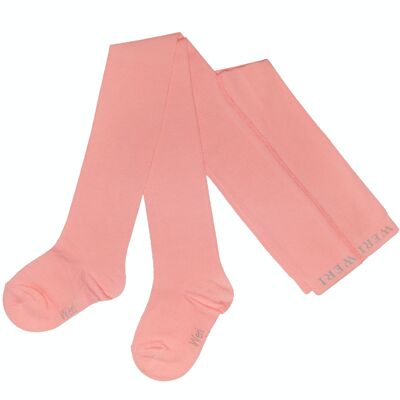 Collants en coton pour enfants >>Crème Fraise<< Uni coton doux