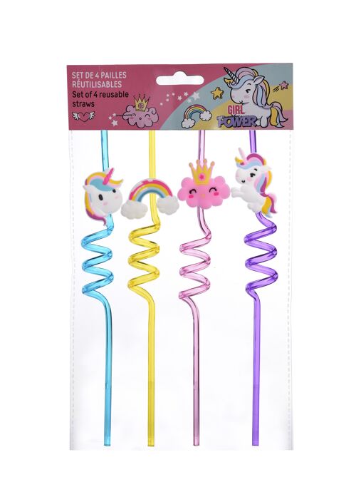 Licorne - Set de 4 Pailles