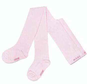 Collants en coton pour enfants >>Rose<< Uni coton doux 1