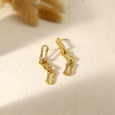 Earrings with rectangle pendant