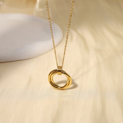Chain necklace with multi circle pendant
