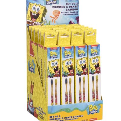 Spongebob Set of 2 Children's Bamboo Toothbrushes