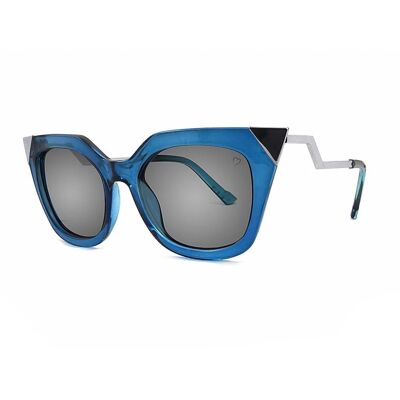 Ruby Rocks 'Mykonos' Sonnenbrille mit Metallspitze und abgewinkeltem Bügel in Blau 2