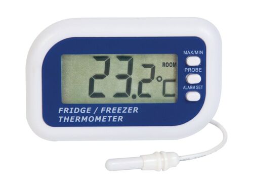 Thermomètre pour réfrigérateur et congélateur avec capteur interne et alarme