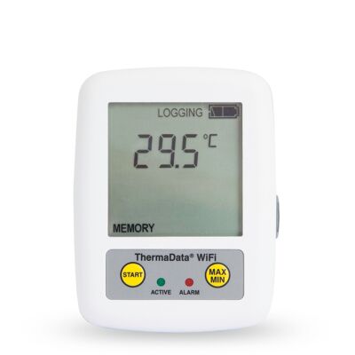 Wireless WiFi logging thermometer with internal sensor