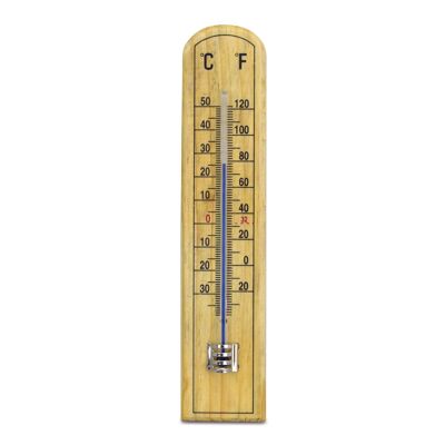 Beechwood thermometer - 45 x 205 mm