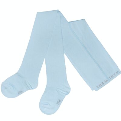 Collant in Cotone per Bambini morbido cotone >>Azzurro<< Tinta Unita UNI