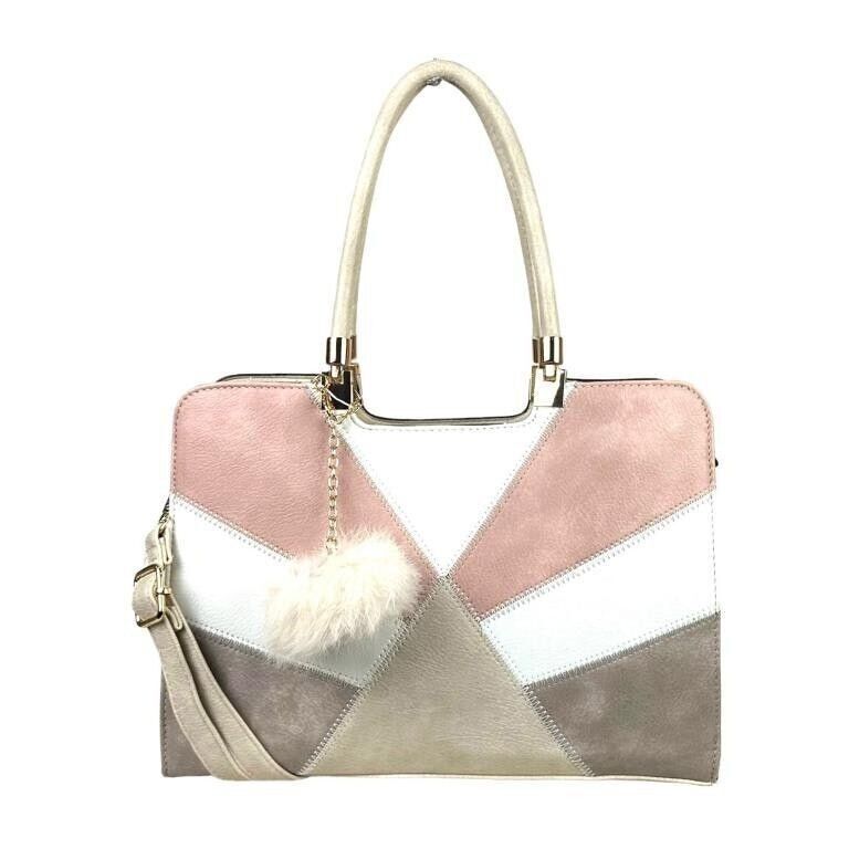 Multicolor Synthetic Bag with Pompom for Women. promo july