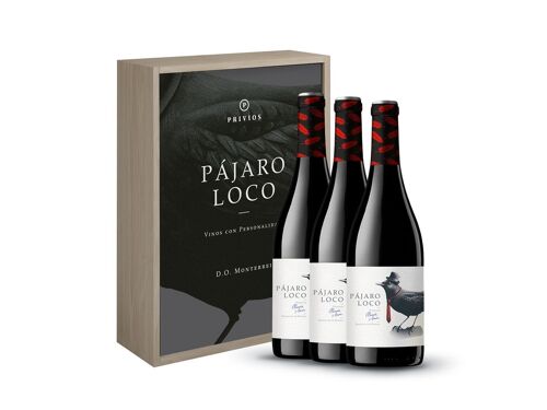 Pájaro Loco Tinto Estuche Madera 3 botellas