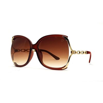 Ruby Rocks – „Cherry“ – Oversized-Sonnenbrille in Kristallbraun