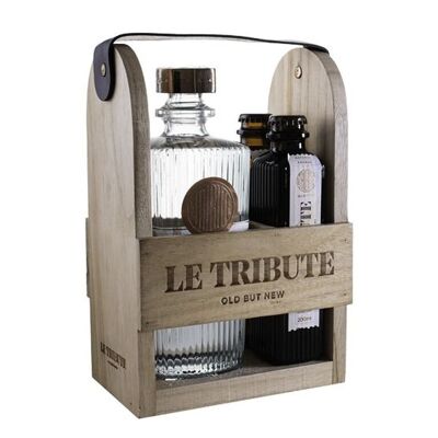 Gin Le Tribute wooden case with 2 tonic