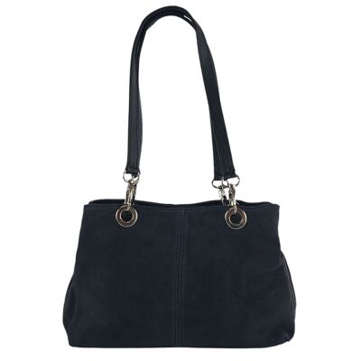 Sunsa suede small shoulder bag. Marin blue women's handbag also as a traditional bag