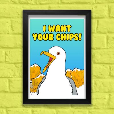 Quiero tus fichas Seagull A3 Print