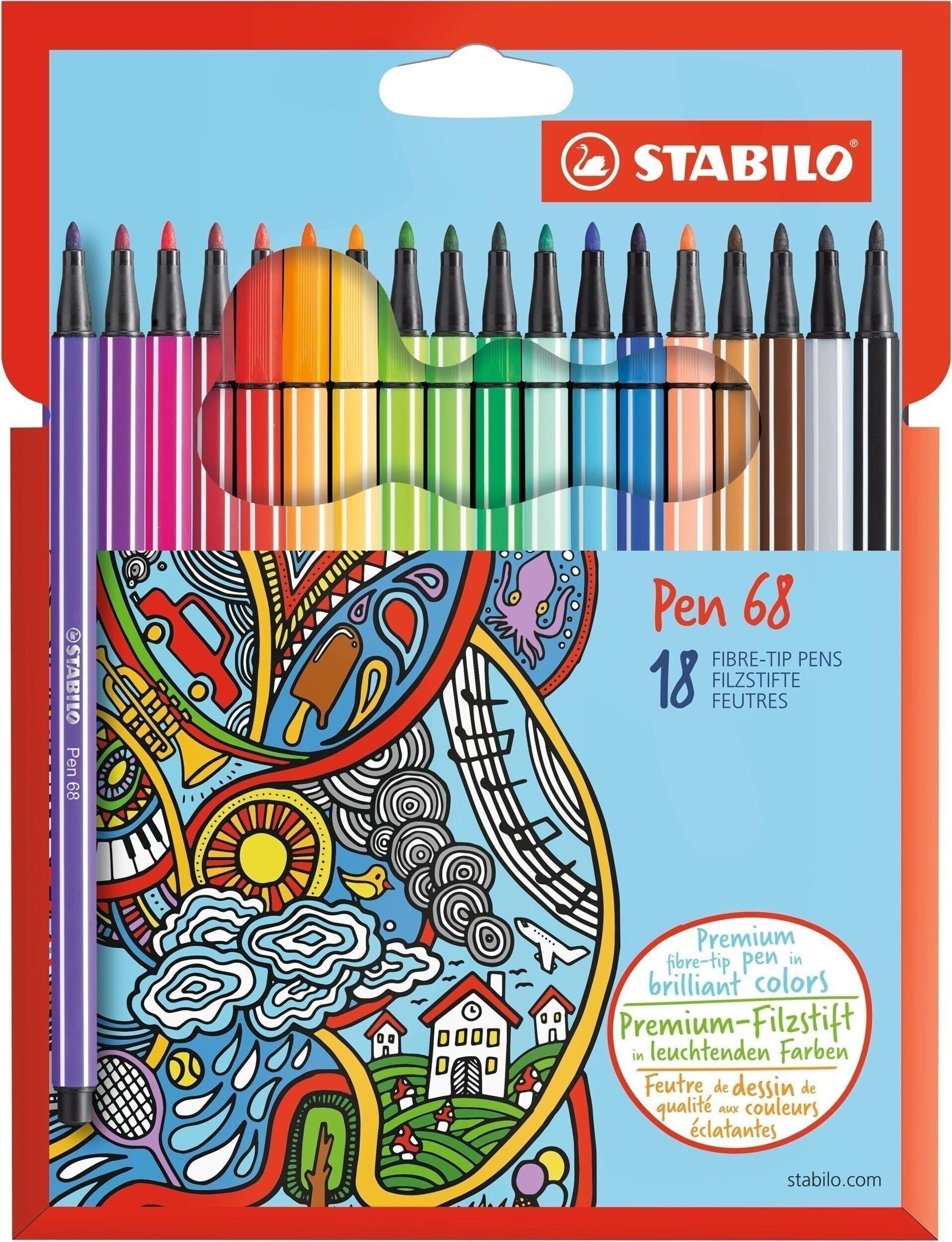 Pack De 6 Stylos Feutre STABILO Pen 68
