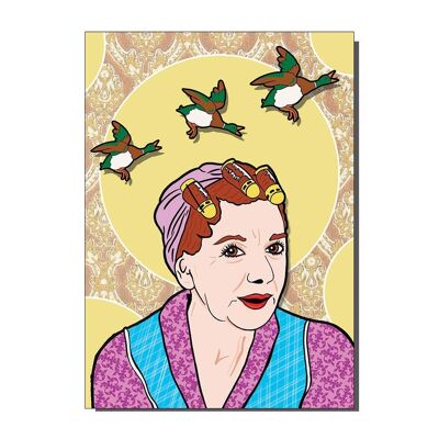 Hilda Ogden Corronation Street TV ispirato compleanno/biglietto d'auguri